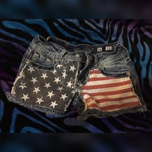 American Flag Miss me Shorts